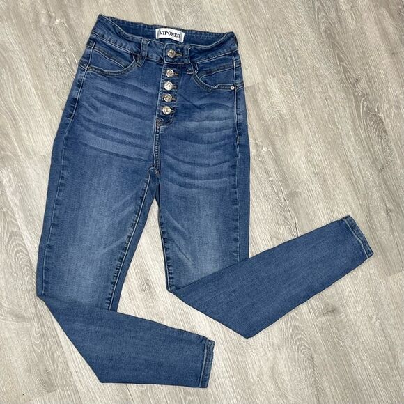 VIP Ones Button Fly Skinny Jeans Size 0 Women’s - Picture 8 of 12